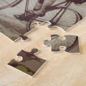 自転車のプリントを循環させるヴィンテージ ジグソーパズル (側面)