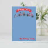 自転車のベビーシャワーはノート感謝していしています サンキューカード (スタンド正面)