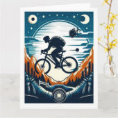 自転車のポスターはがき カード (黄色い花)