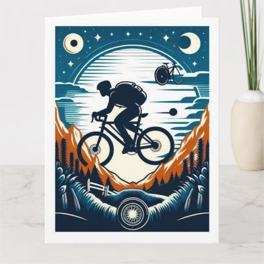 自転車のポスターはがき カード (正面)