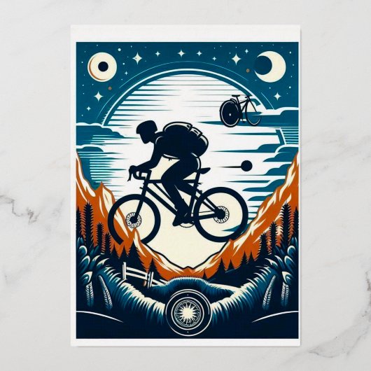 自転車のポスターはがき 箔シーズンカード (正面)