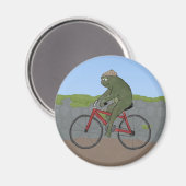 自転車のマグネットを着た紳士カエル マグネット (正面/裏面)