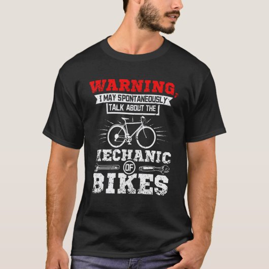 自転車のメカニックについて語る Tシャツ (正面)