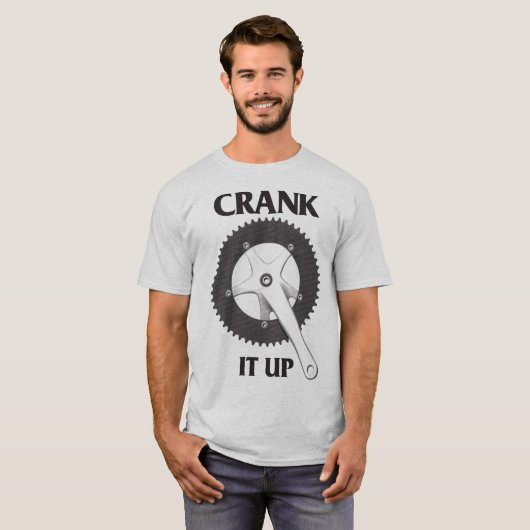 自転車のユーモアのクランクバイクのサイクリングのTシャツの上のそれ Tシャツ (正面フル)