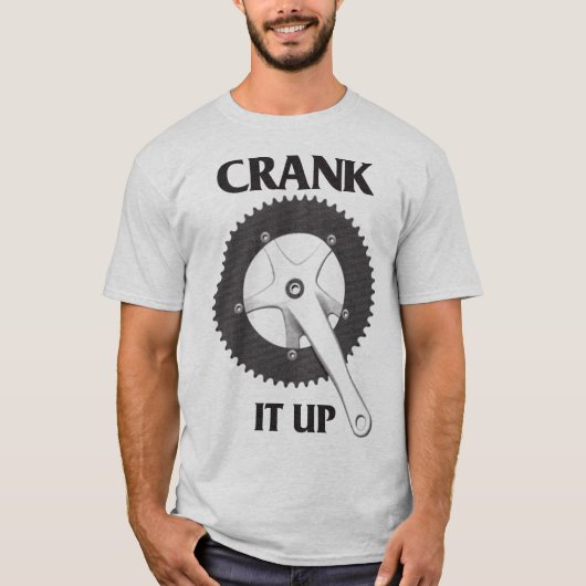 自転車のユーモアのクランクバイクのサイクリングのTシャツの上のそれ Tシャツ (正面)