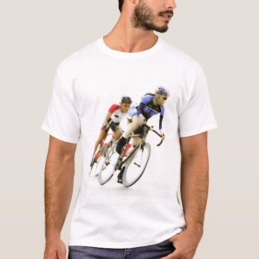 自転車のレーサー-色-4 Tシャツ (正面)