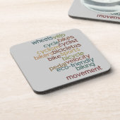 自転車のワードクラウド コースター (左側)