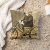 自転車のヴィンテージのチンパンジー クッション (ブランケット)