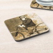 自転車のヴィンテージのチンパンジー コースター (左側)