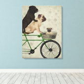 自転車の上のポンプ キャンバスプリント (インサイチュ (ウッドフロア))