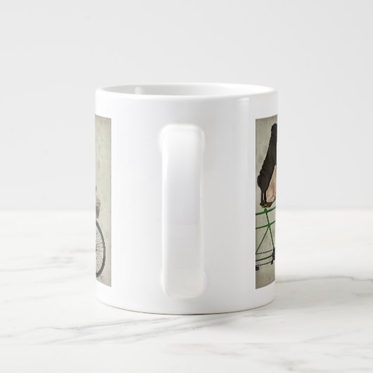 自転車の上のポンプ ジャンボコーヒーマグカップ (裏面)