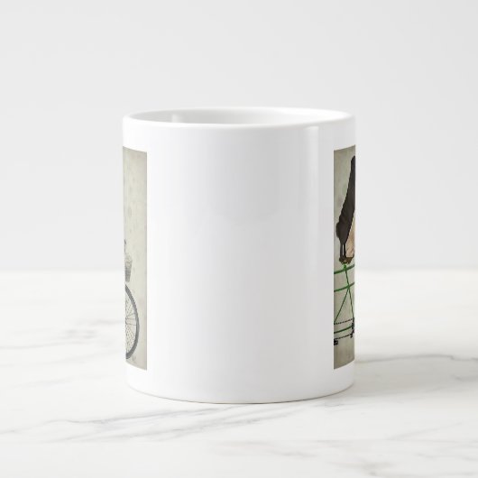 自転車の上のポンプ ジャンボコーヒーマグカップ (正面)