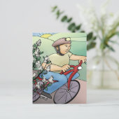 自転車の乗り手が夕暮れ ポストカード (スタンド正面)