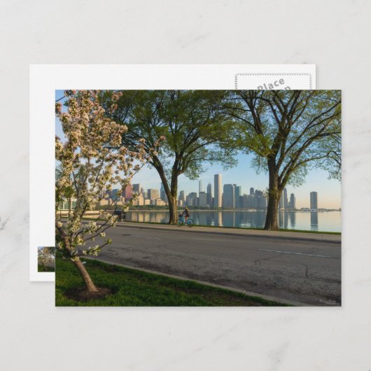 自転車の乗り降ろし連帯はがき ポストカード (正面/裏面)