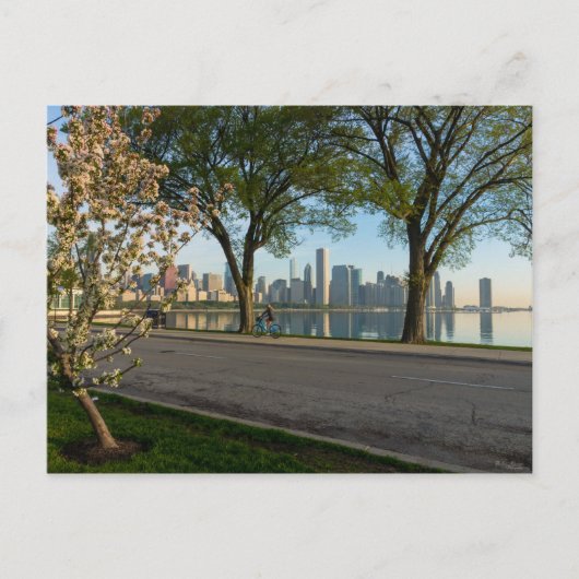 自転車の乗り降ろし連帯はがき ポストカード (正面)