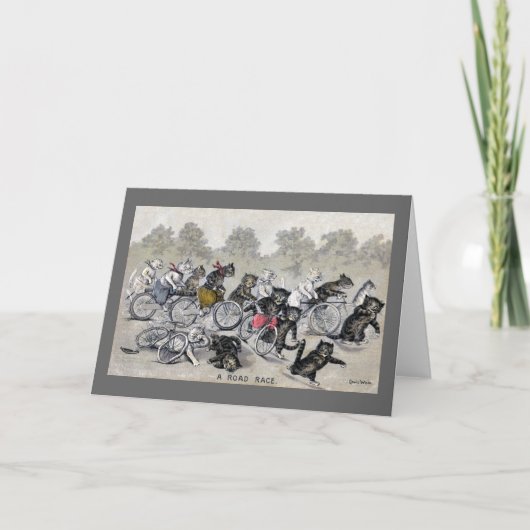 自転車の乗馬猫 カード (正面)