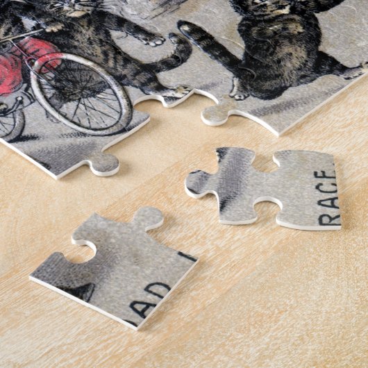 自転車の乗馬猫 ジグソーパズル (側面)