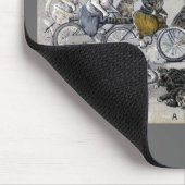 自転車の乗馬猫 マウスパッド (コーナー)