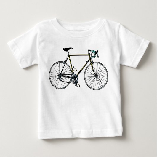 自転車の乳児のTシャツ ベビーTシャツ (正面)