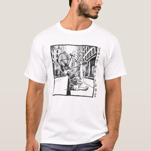 自転車の事故は起こるもの おもしろ バイク クラッシュ ヴィンテージ ファミリー Tシャツ (正面)