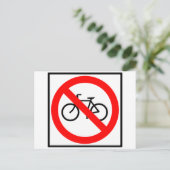 自転車の交通禁止標識 ポストカード (スタンド正面)