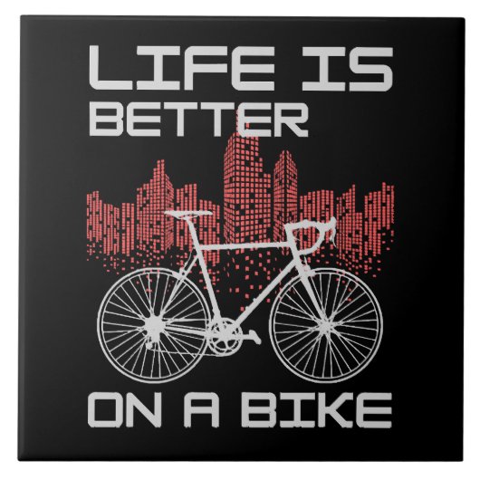 自転車の人生は最高 タイル (正面)