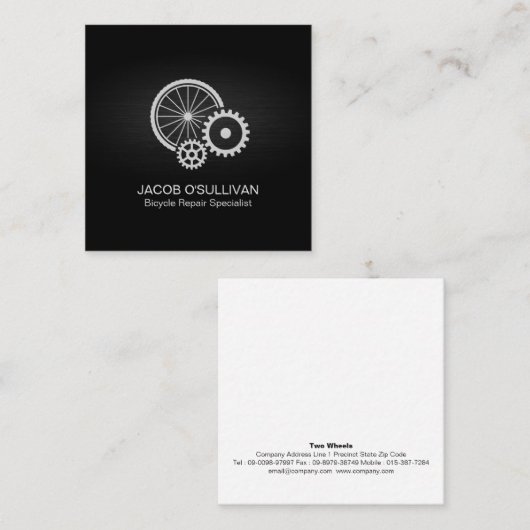 自転車の修理サイクリスト スクエア名刺 (正面/裏面)