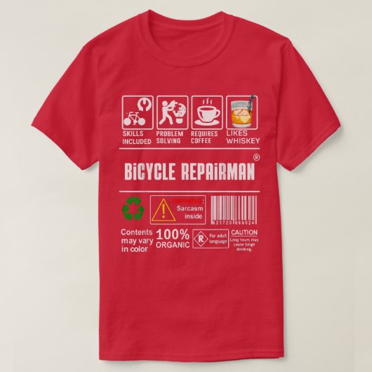 自転車の修理スキルを含むバイク愛好家Coff Tシャツ (デザイン正面)