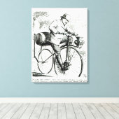自転車の初期日の漫画おもしろい キャンバスプリント (インサイチュ (ウッドフロア))