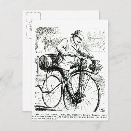 自転車の初期日の漫画おもしろい ポストカード (正面/裏面)