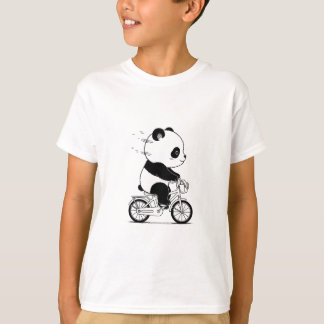 自転車の可愛いパンダ Tシャツ