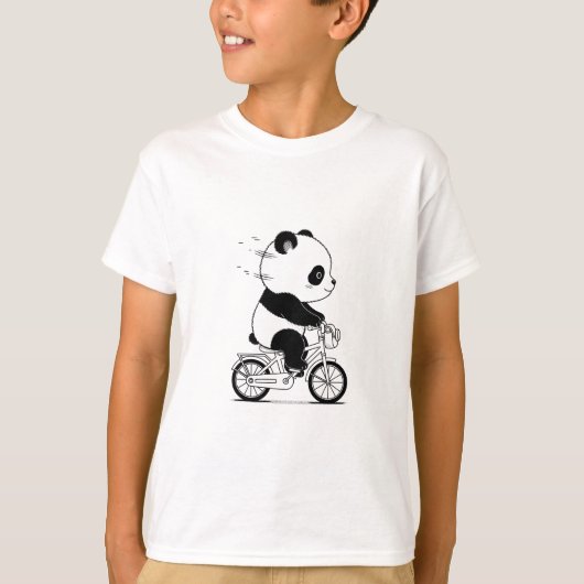 自転車の可愛いパンダ Tシャツ (正面)
