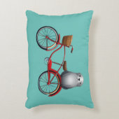 自転車の可愛い小さな漫画のシール アクセントクッション (正面(垂直))