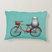 自転車の可愛い小さな漫画のシール アクセントクッション (裏面)