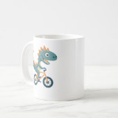 自転車の可愛い恐竜 コーヒーマグカップ (正面左)