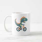 自転車の可愛い恐竜 コーヒーマグカップ (左)