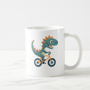自転車の可愛い恐竜 コーヒーマグカップ