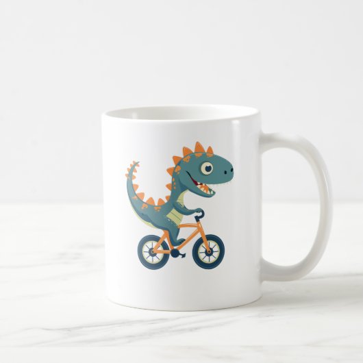 自転車の可愛い恐竜 コーヒーマグカップ (右)