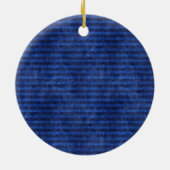 自転車の同輩の青い幸せなアンティークのストライプと セラミックオーナメント (裏面)