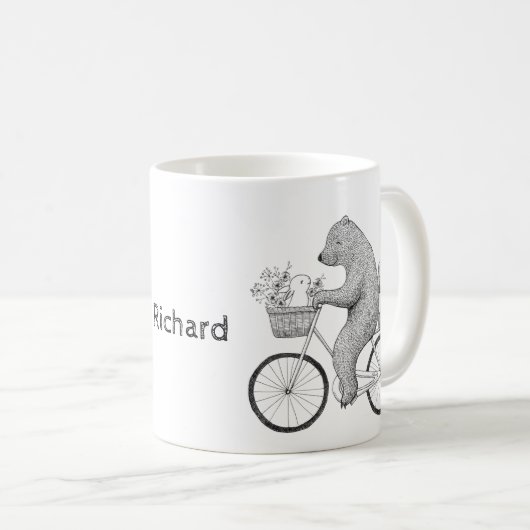 自転車の名前をカスタムする祝いの贈り物 コーヒーマグカップ (正面右)
