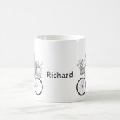 自転車の名前をカスタムする祝いの贈り物 コーヒーマグカップ (中央)