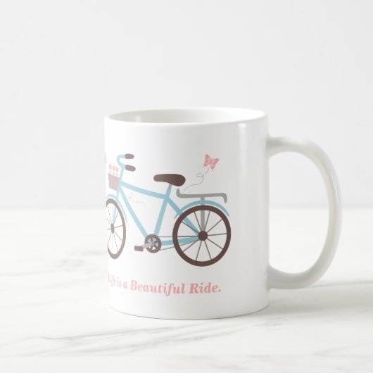 自転車の名言 人生は美しい旅路 コーヒーマグカップ (右)