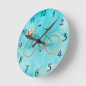 自転車の壁掛け時計 ラウンド壁時計 (傾斜)