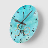 自転車の壁掛け時計 ラウンド壁時計 (傾斜)