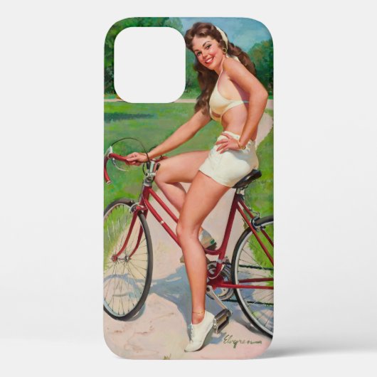 「自転車の女の子」iPhone 12ケース Case-Mate iPhoneケース (裏面)