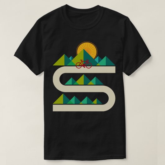 自転車の幾何学的な風景 Tシャツ (デザイン正面)