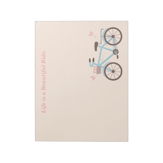 自転車の引用文生活は美しい乗り物 ノートパッド (回転)