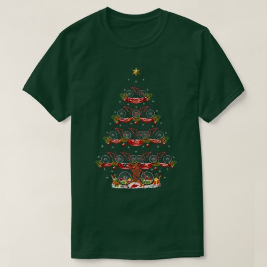 自転車の恋人クリスマスマッチンサンタ自転車クリスマ Tシャツ (デザイン正面)