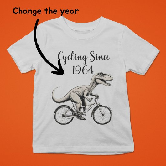 自転車の恐竜ディノバイクサイクリスト古いバイクもしくは自転車に乗る人 Tシャツ