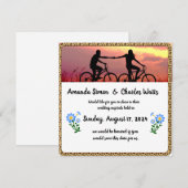 自転車の愛をテーマにした結婚のご案内 招待状 (正面/裏面)